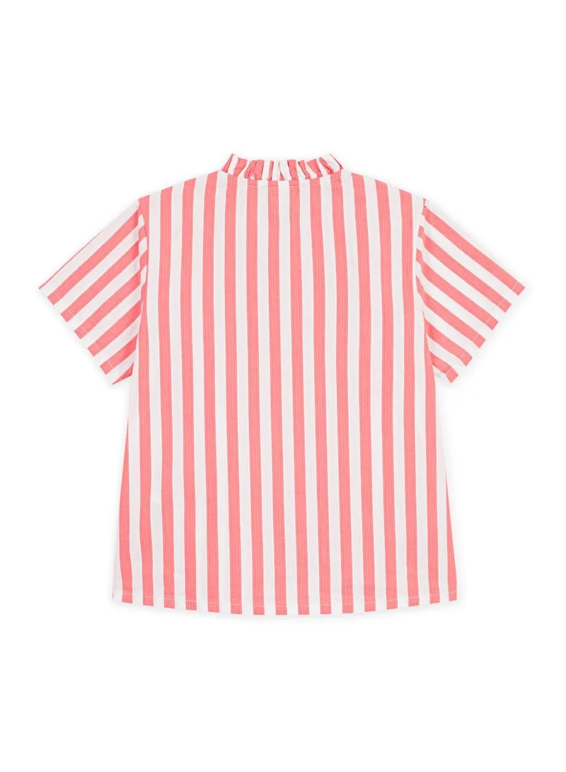 Petit Bateau Children's short-sleeved stripy cotton blouse